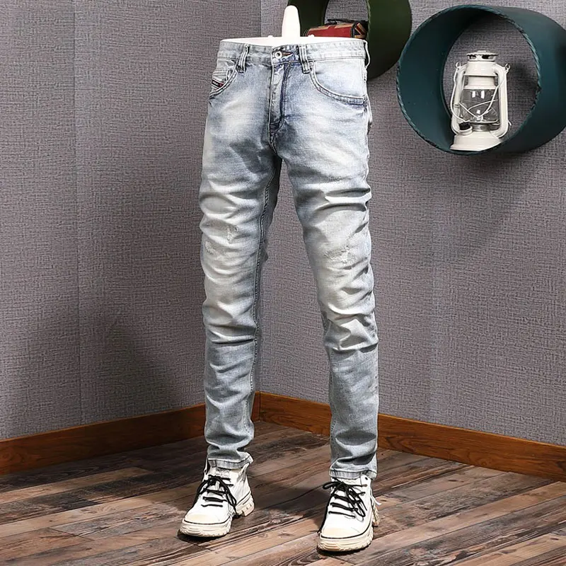 Fashion designer men jeans retro