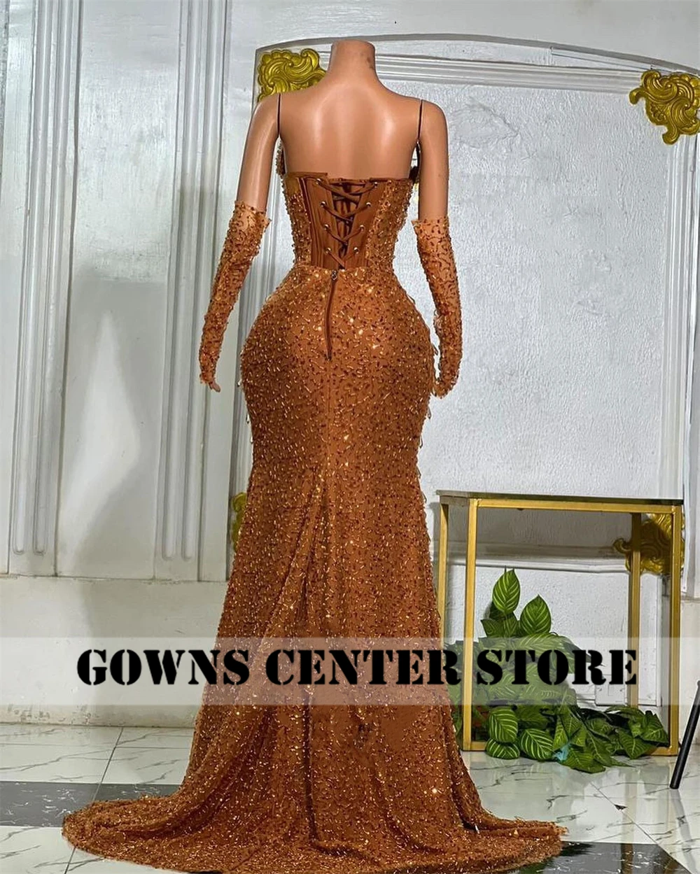 Aso ebi стильное золотистое искусственное - Фотография_6