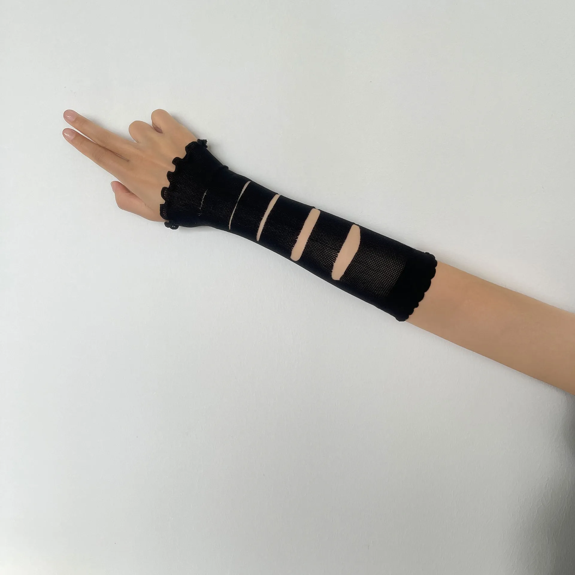 Рваные кружевные солнцезащитные консилеры в стиле жевателя для девочек jk - Фотография_4