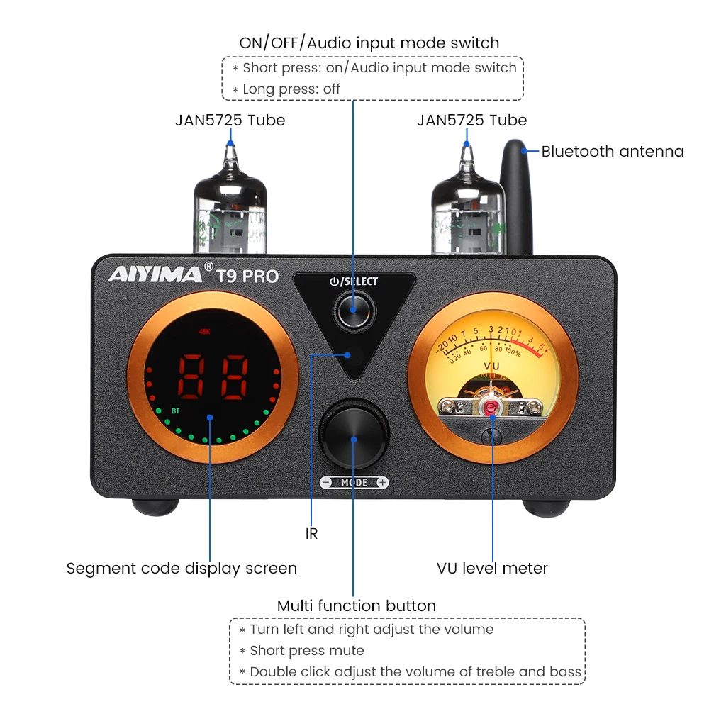 Aiyima t9 pro hifi bluetooth ламповый - Фотография_2