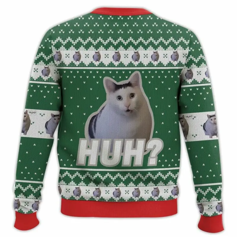 Huh cat meme рождественский уродливый - Фотография_3