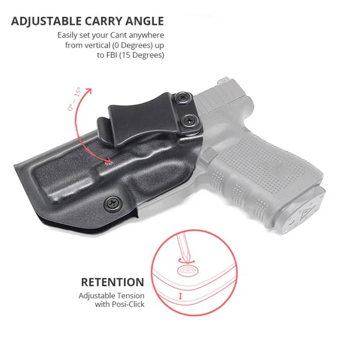 Тактическая внутренняя поясная кобура для скрытого ношения для glock 17 - Фотография_4
