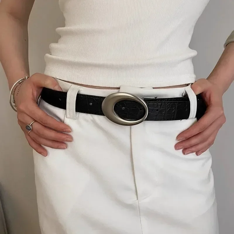 Винтажный американский ремень с крокодиловыми линиями для женщин и мужчин - Фотография_4