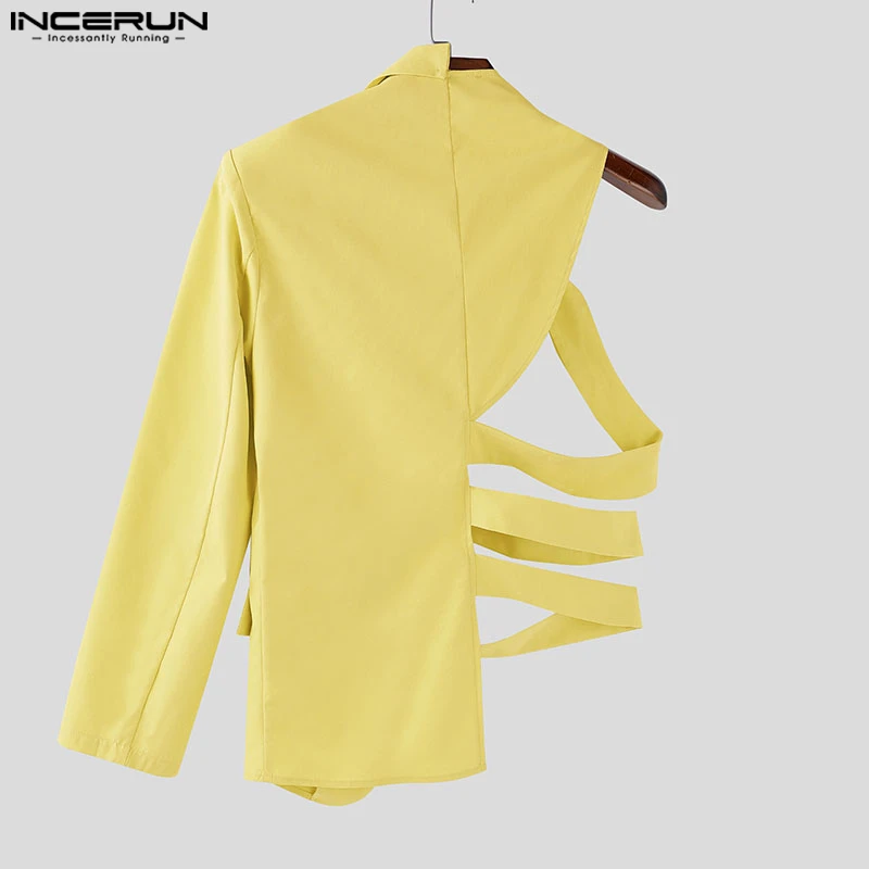 Incerun мужской нерегулярный пиджак с лацканами на одно плечо - Фотография_5