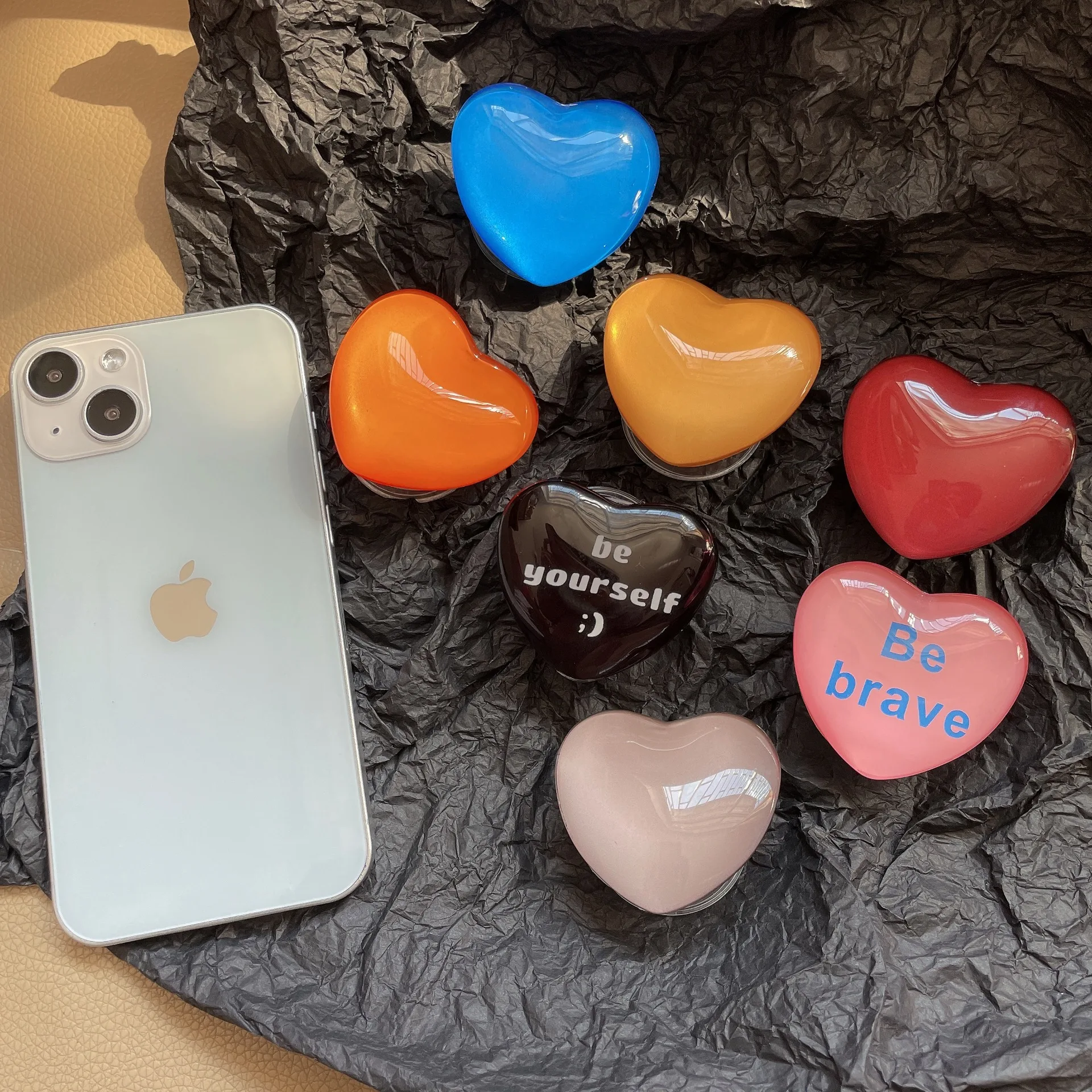 Хрустальный держатель для телефона в форме сердца