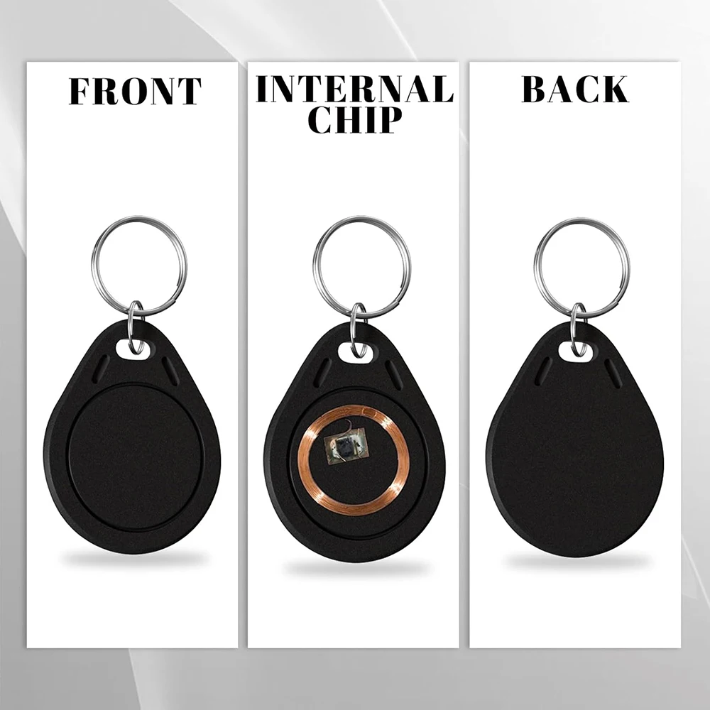 Rfid 13,56 мгц mifare 1k чип черный токен-брелки для контроля доступа 13 - Фотография_2