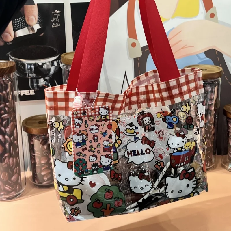 Милая прозрачная большая сумка sanrio hello kitty из пвх - Фотография_2