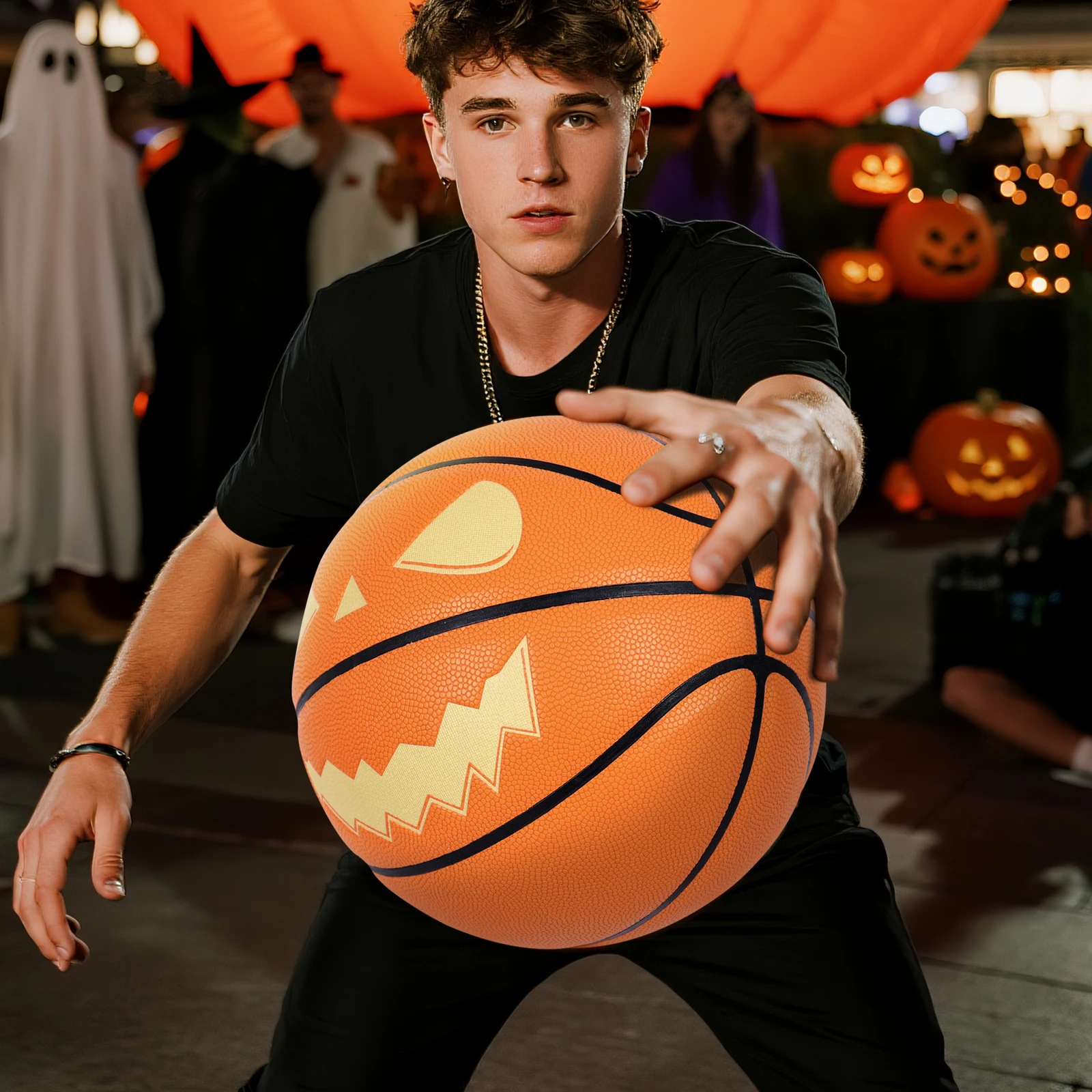 Jack-o'-lонарь светящийся баскетбольный мяч размер 7 - Фотография_4