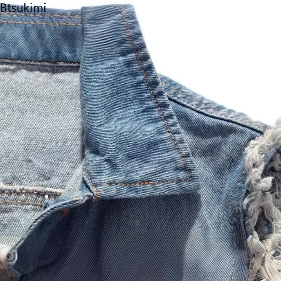 Новая модная джинсовая куртка без рукавов - Фотография_6