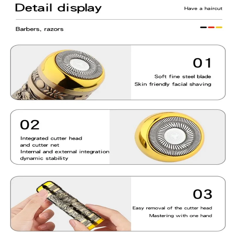 T9 3-в-1 мужская электробритва перезаряжаемый триммер для бороды - Фотография_6