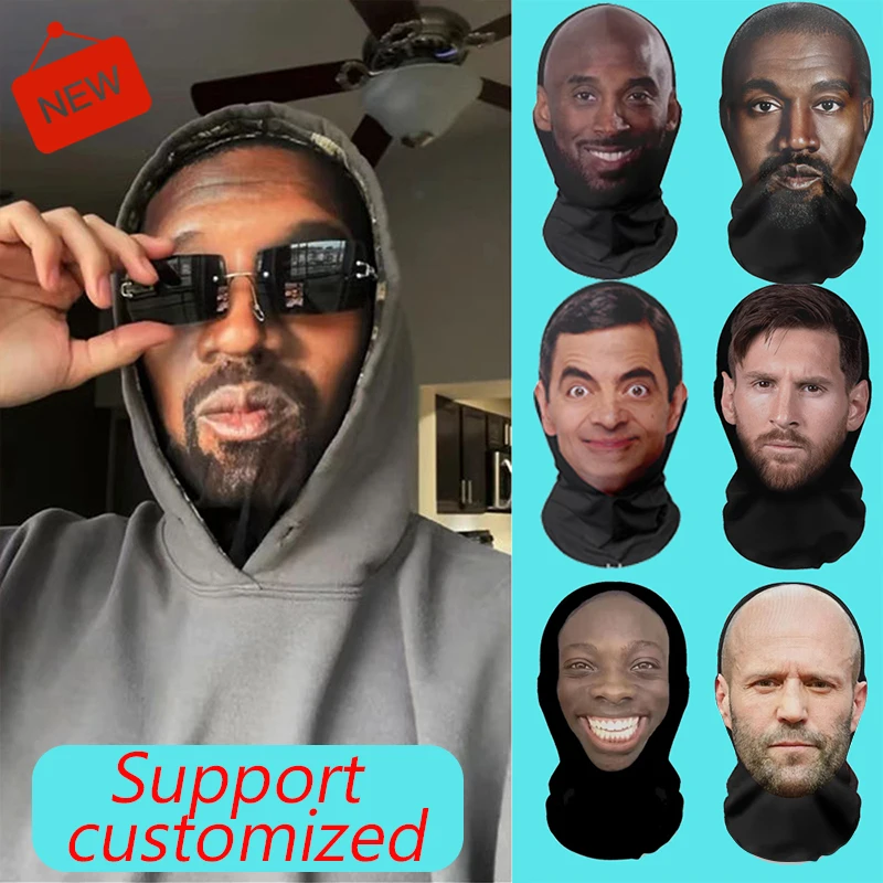 Интересная бесшовная полнолицевая маска с 3d принтом