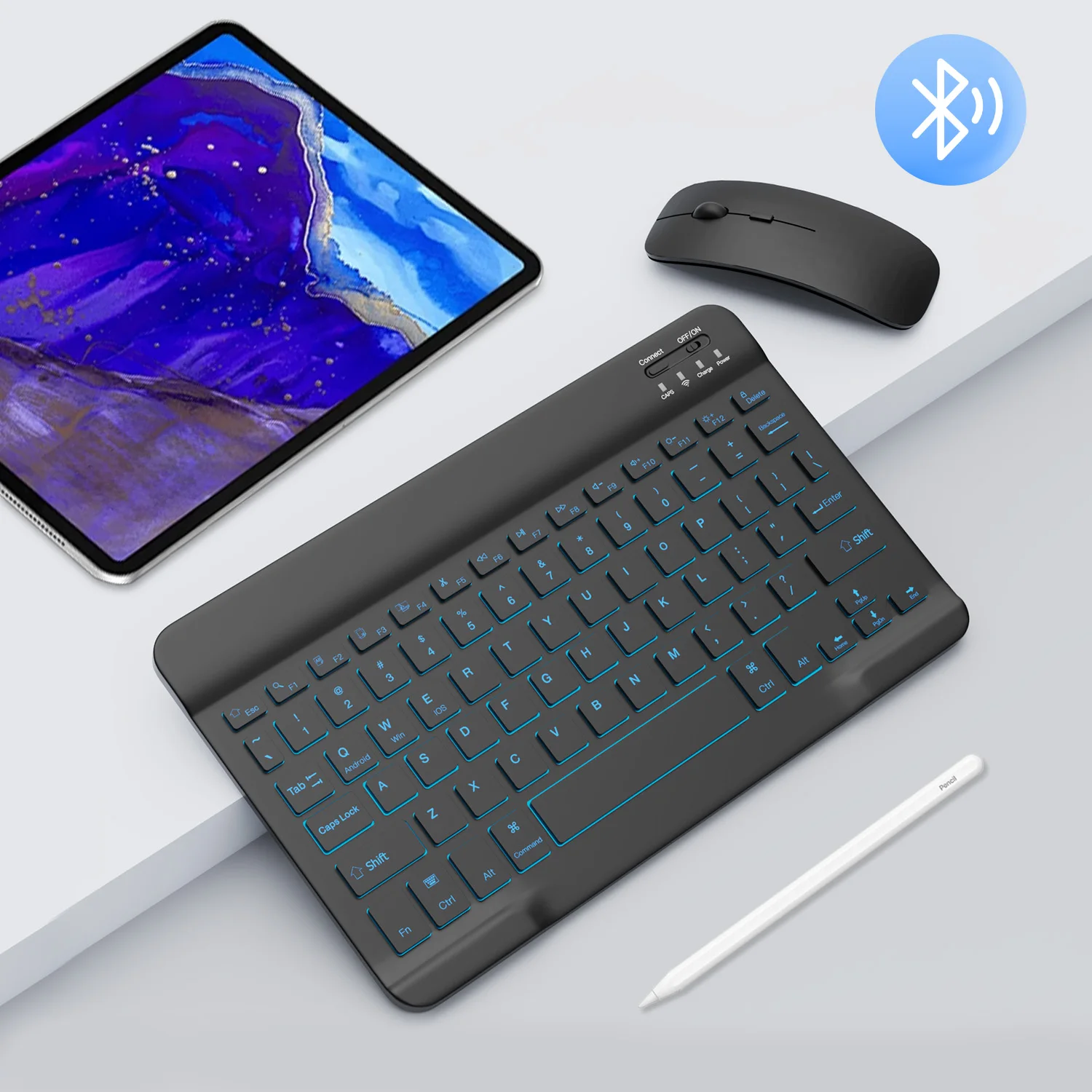 Красочная подсветка rgb-подсветка bluetooth-клавиатура-мышь для ipad