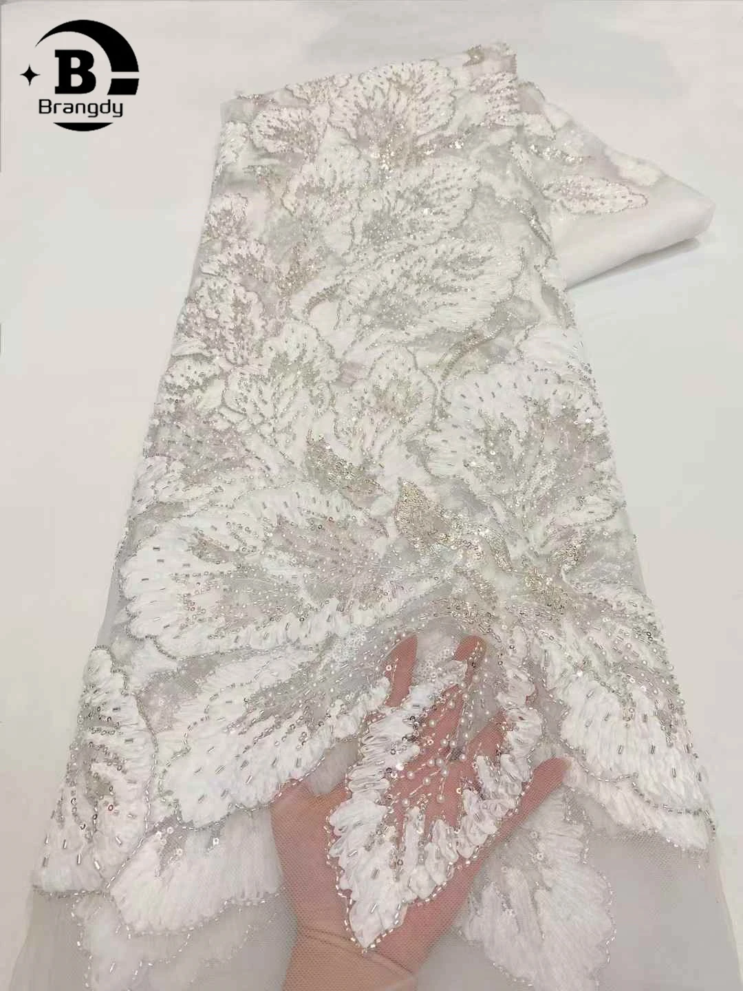 Африканский тюль с бисером