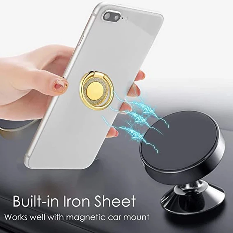 Модный блестящий держатель для телефона в виде кольца на палец - Фотография_2