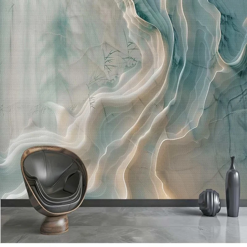 Абстрактная геометрическая настенная роспись на заказ - Фотография_2