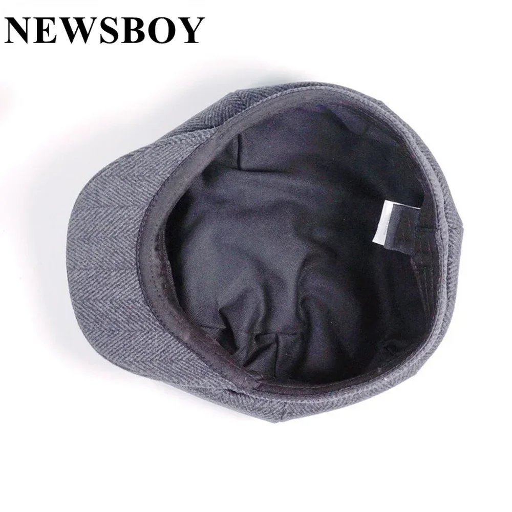 Кепка newsboy, мужская осенне-зимняя шерстяная кепка газетчика - Фотография_4