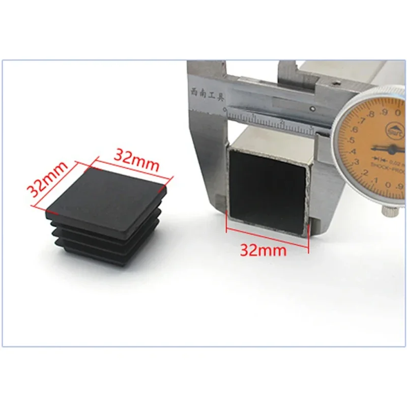 Черная пластиковая квадратная заглушка для труб - Фотография_2