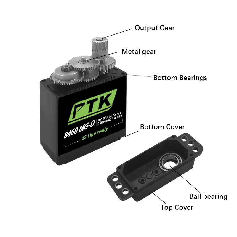 Ptk 8460 mg-d9gцифровой сервопривод с металлической шестерней - Фотография_2