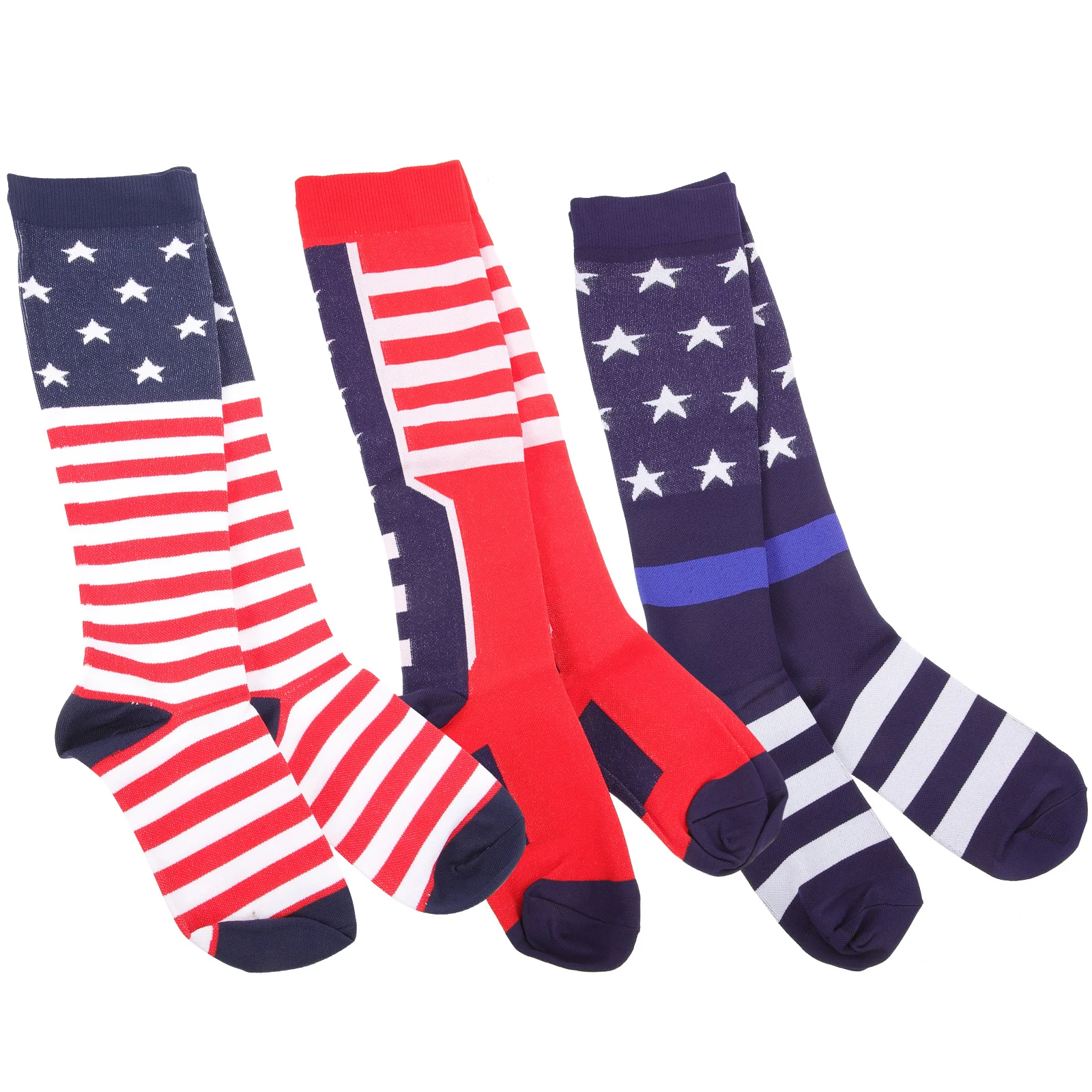 3 пары эластичных гольфов с американским флагом - Фотография_5