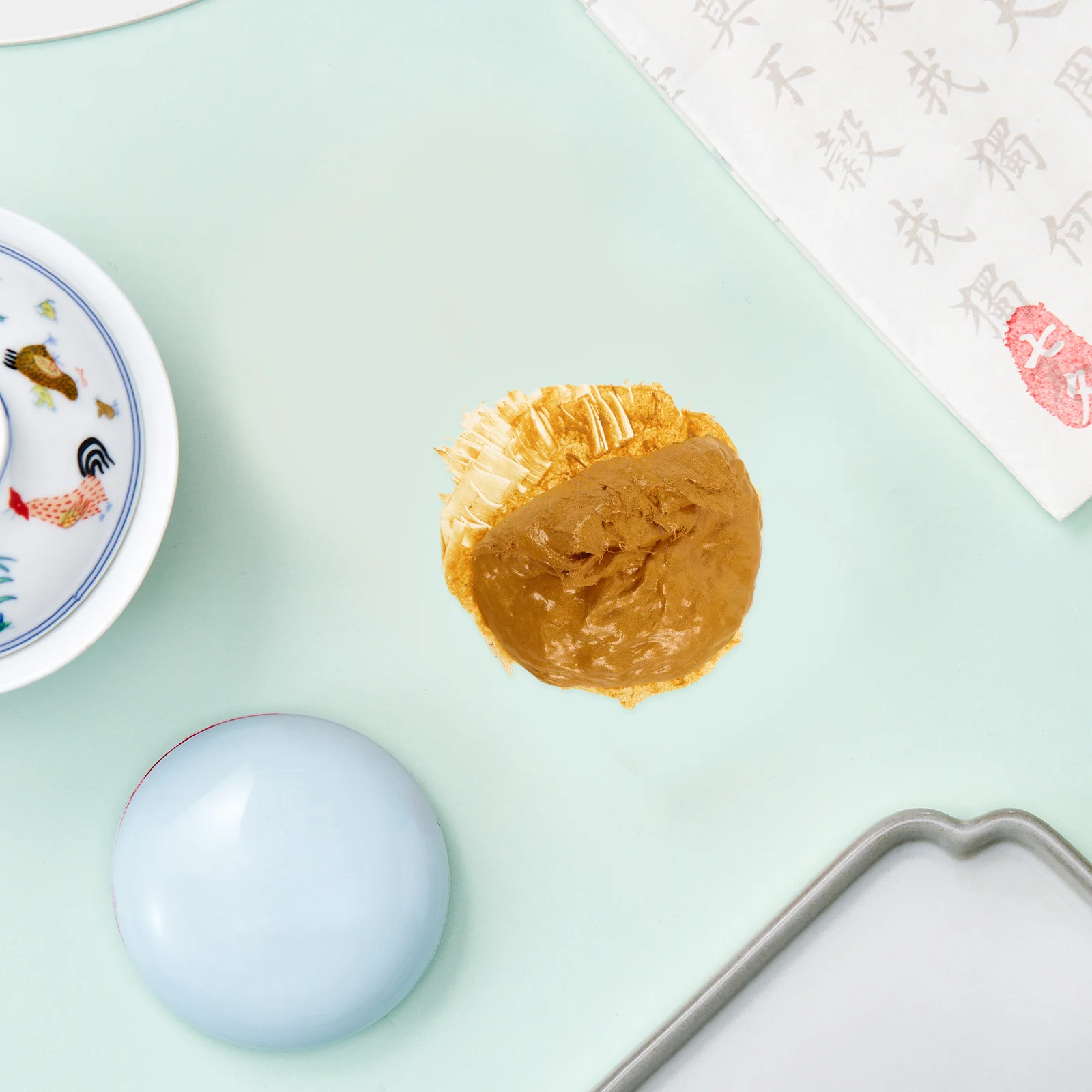 Золотая паста, принадлежности для китайской каллиграфии и живописи - Фотография_2