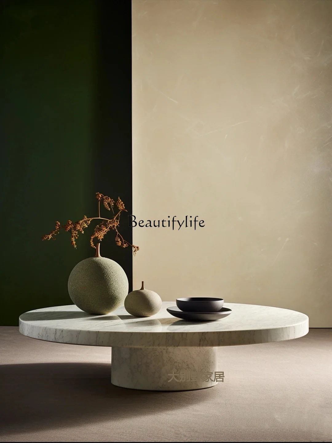 Круглый каменный журнальный столик - Фотография_3