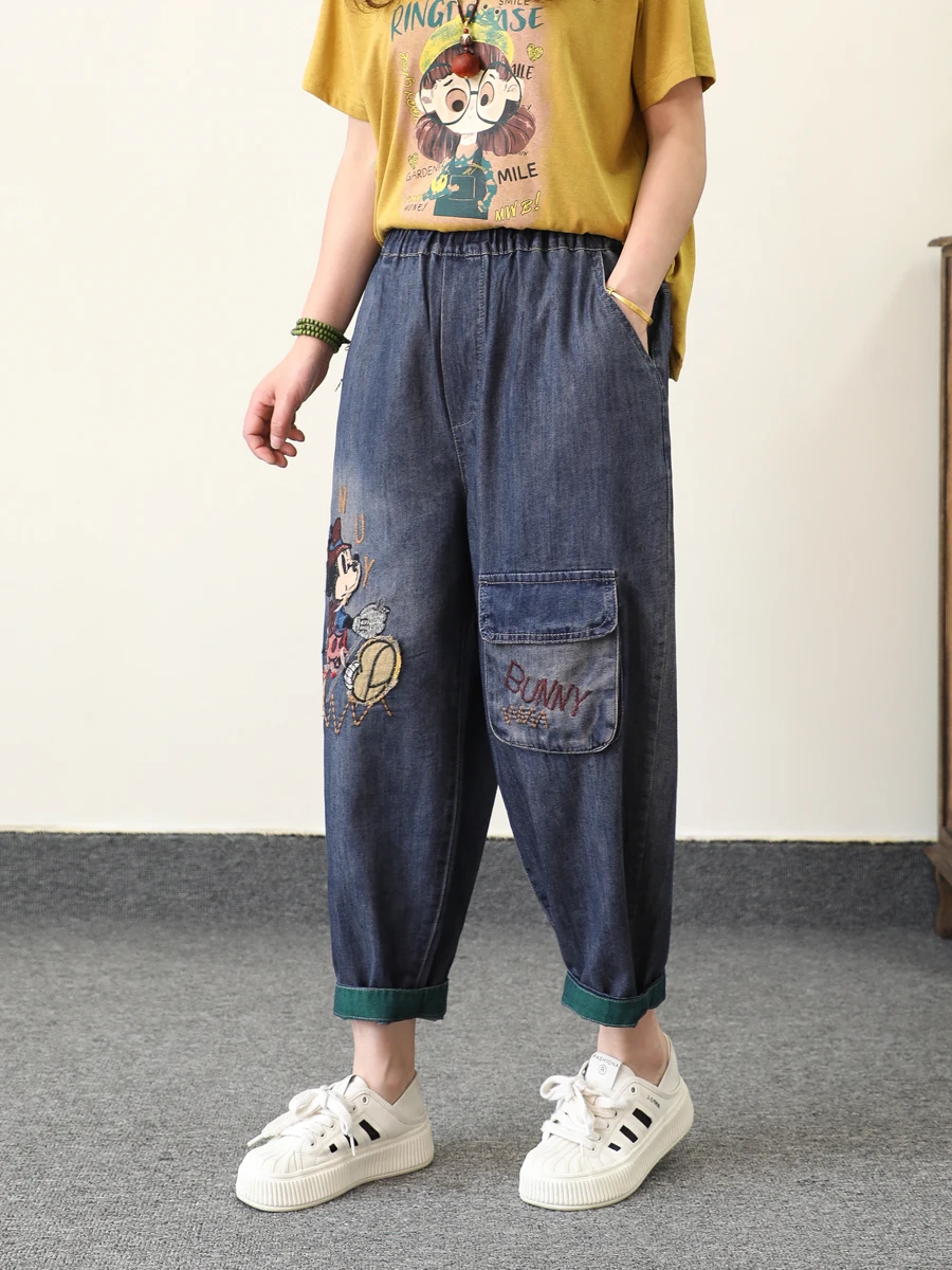 Мультяшные джинсы с надписью микки - Фотография_2