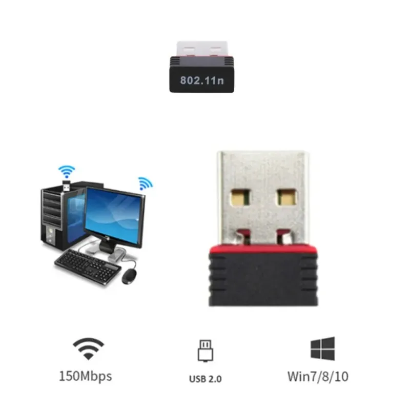 Мини-usb-адаптер wi-fi 150 мбит/с — беспроводной ключ 802.11n для пк - Фотография_3