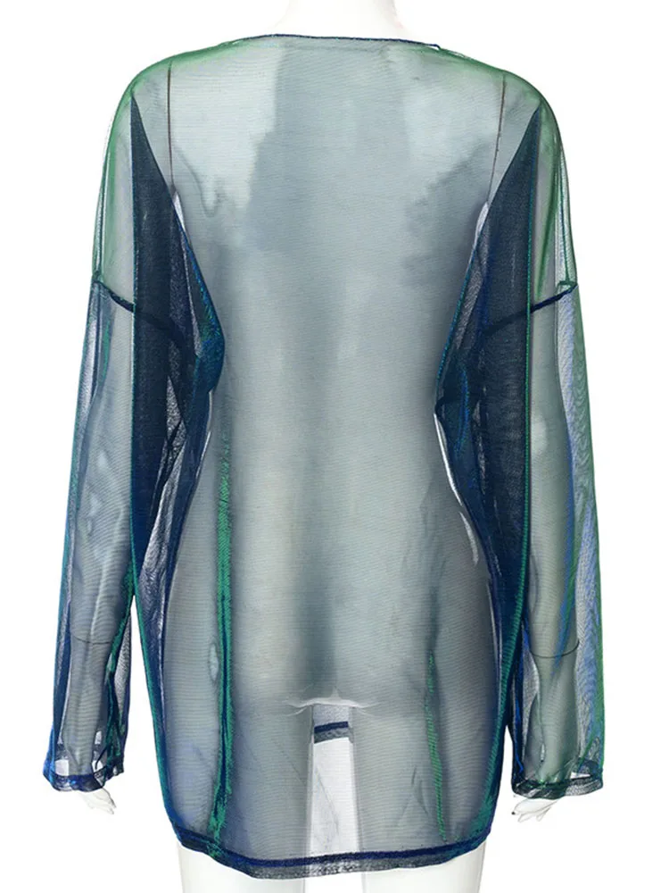 Однотонная прозрачная футболка - Фотография_6