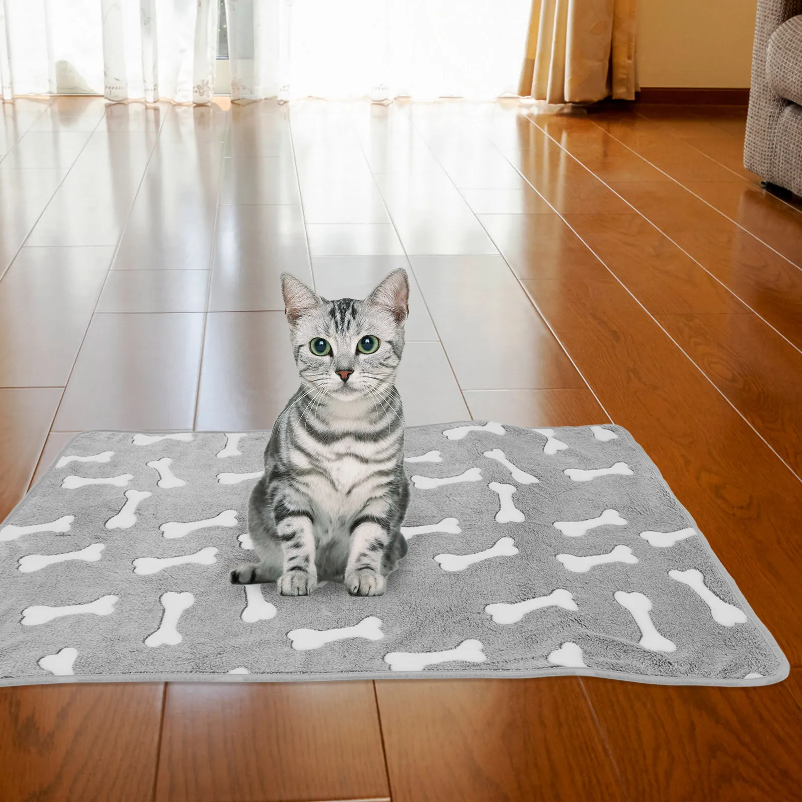 Мягкое теплое одеяло из кораллового флиса для домашних животных - Фотография_6