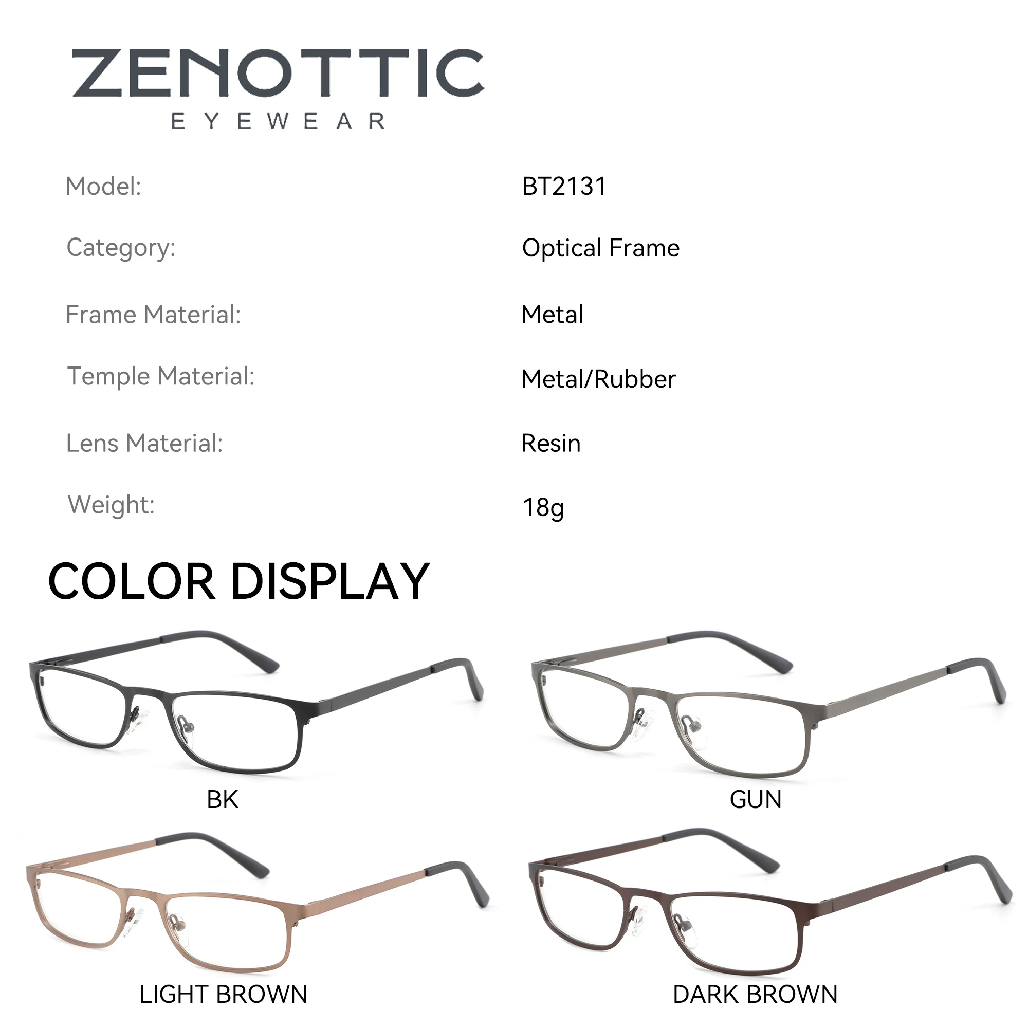 Zenottic высококачественные металлические очки по рецепту - Фотография_4