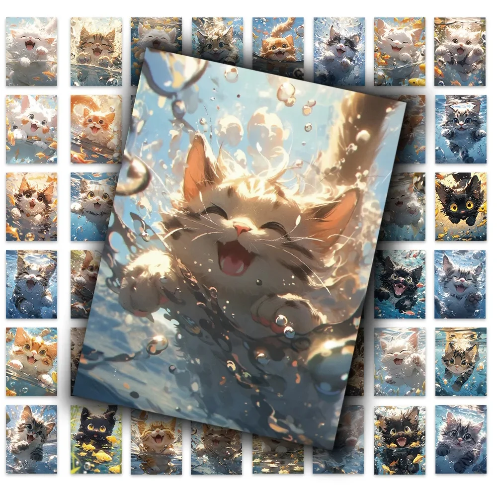 Кавайные аниме наклейки с изображением кота и животных - Фотография_3