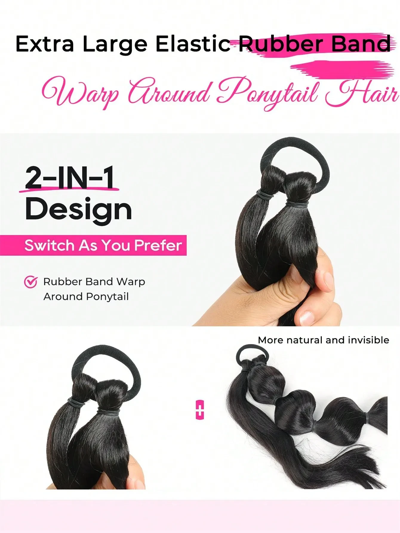 Bubble ponytail extension synthetic - Фотография_6