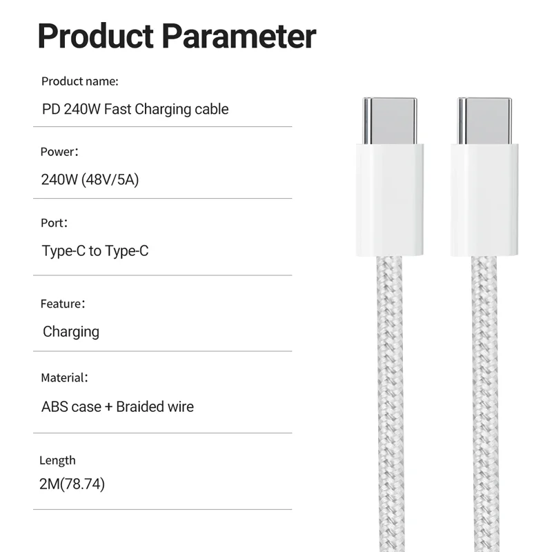 Кабель для зарядного устройства usb c — c - Фотография_6
