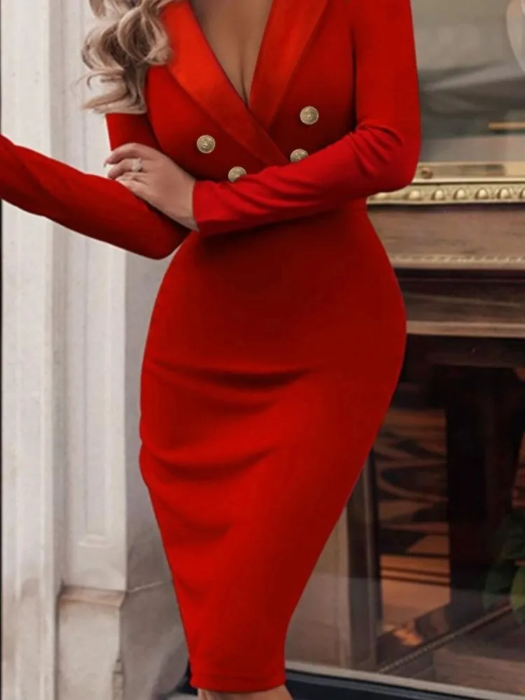 Сексуальное тонкое платье с глубоким - Фотография_5