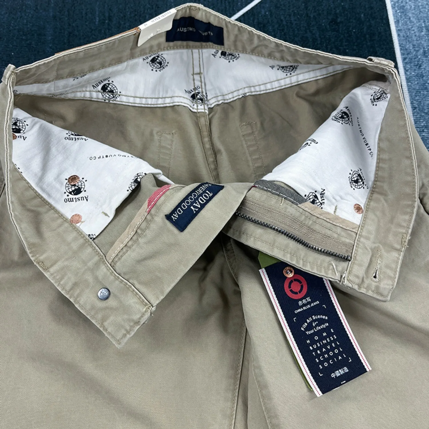 Тяжелые хлопковые повседневные брюки с прямыми штанинами - Фотография_5