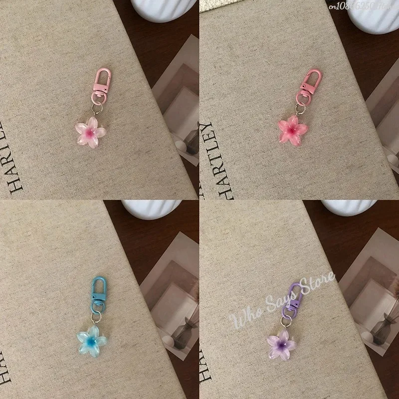 Цветной прозрачный цветок брелок-подвеска - Фотография_4