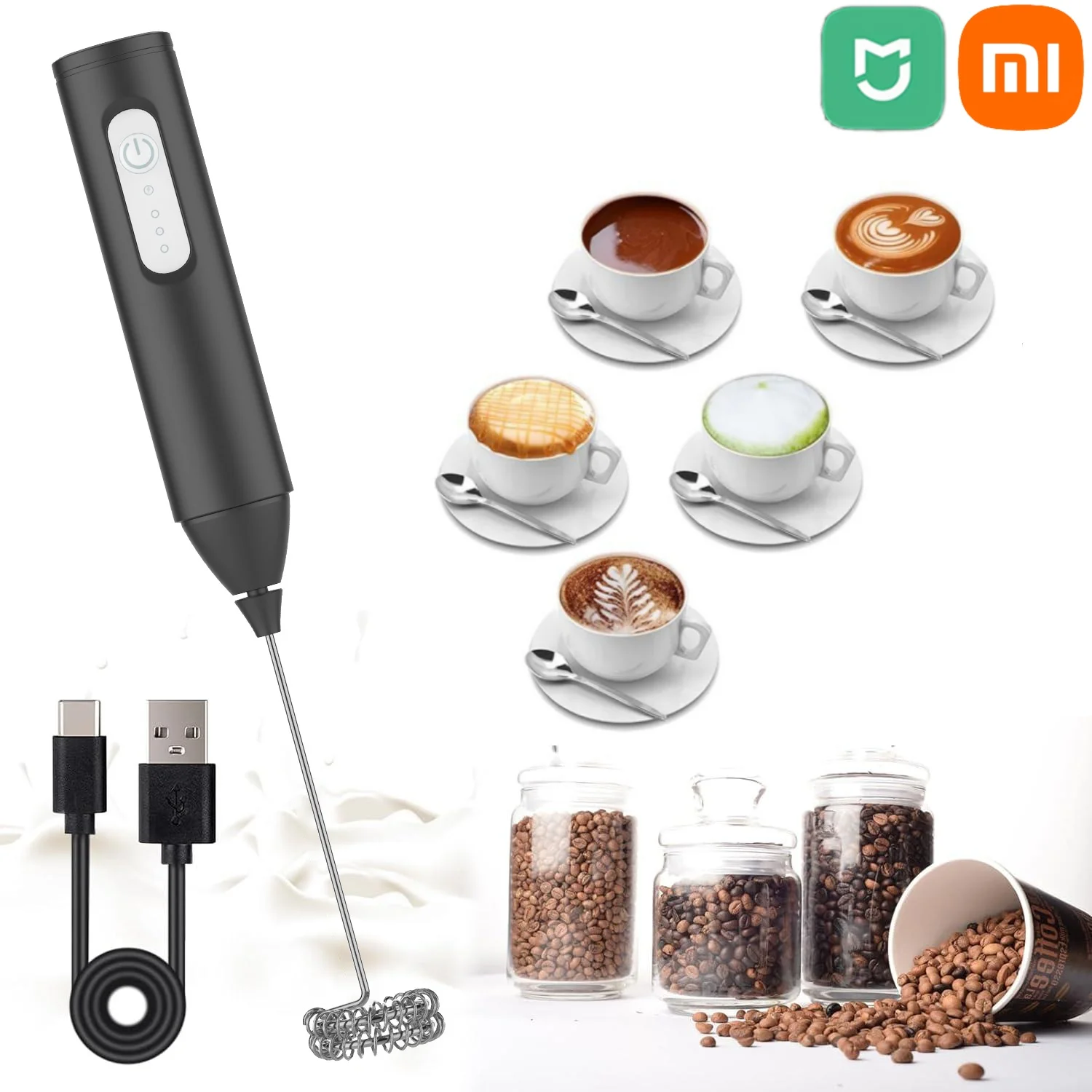 Электрический беспроводной блендер xiaomi для вспенивания молока