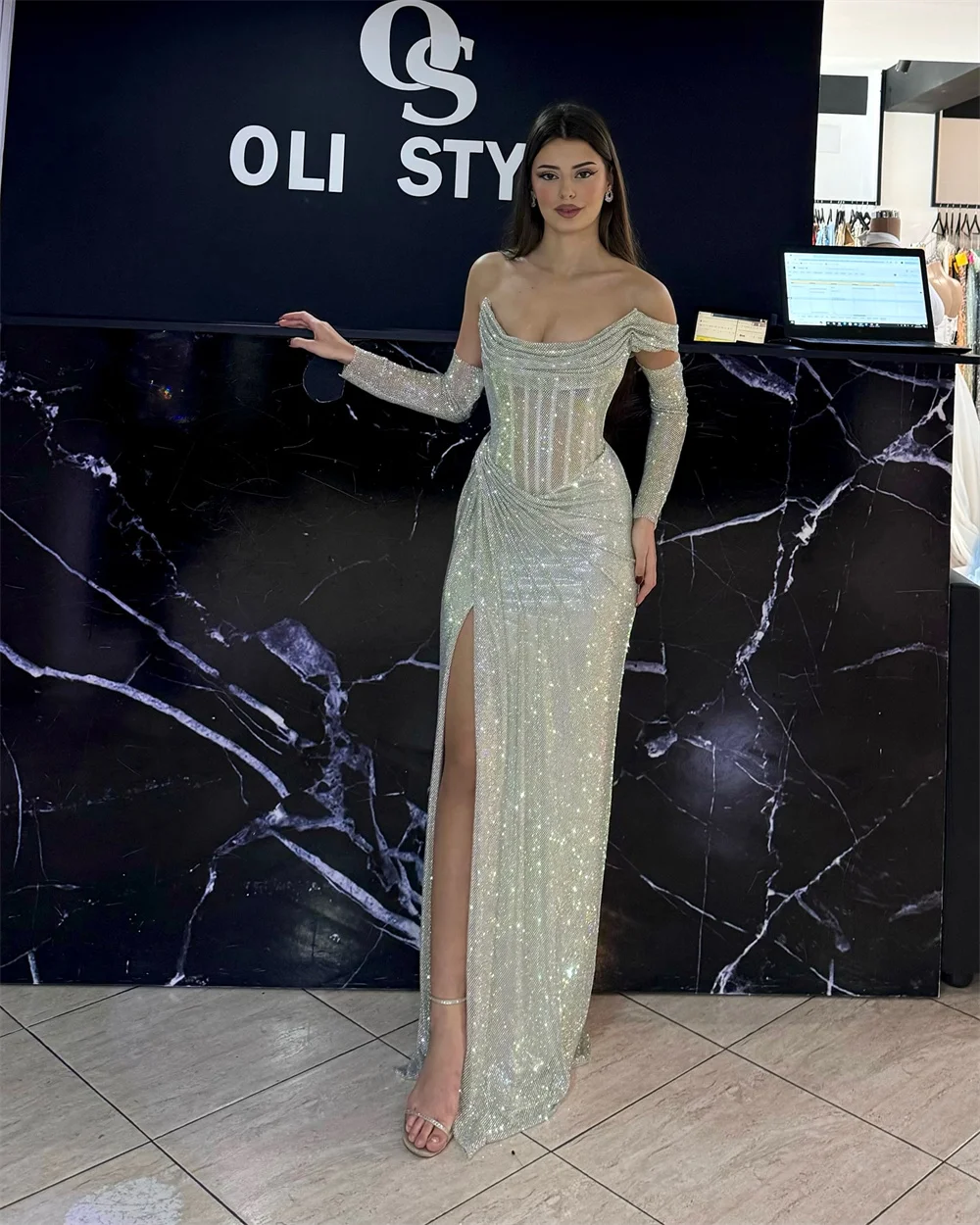 Contessa dubai серебряные блестящие - Фотография_3