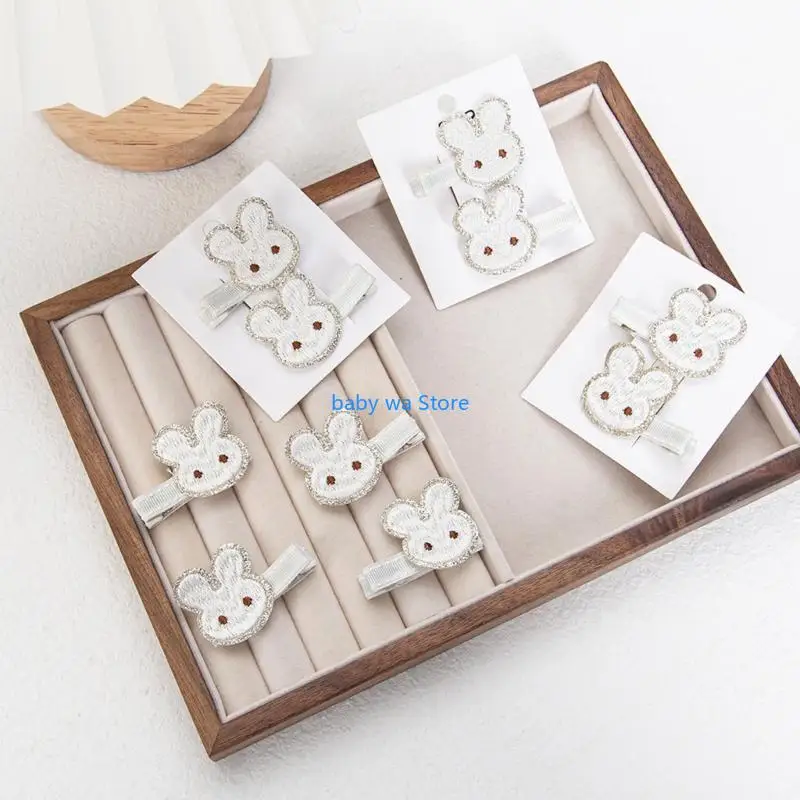 Милые заколки для волос с вышивкой кролика - Фотография_4