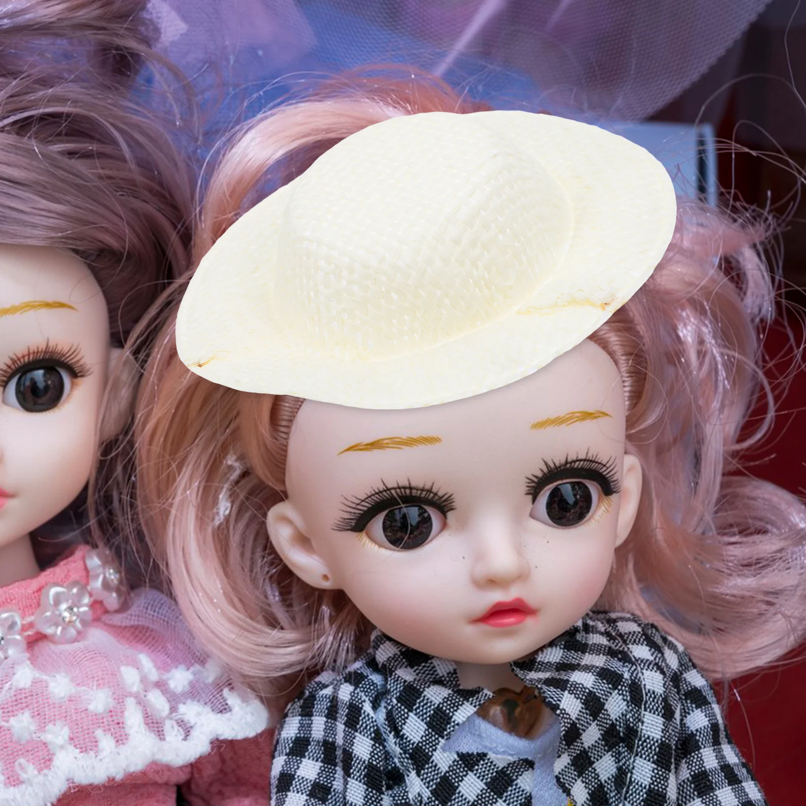 Мини-шапки с имитацией соломы