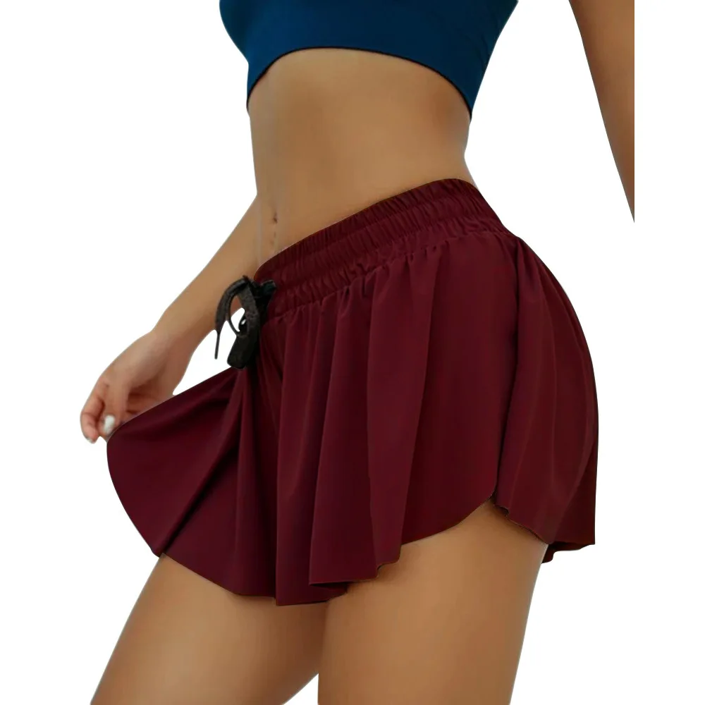 Solid high waist casual sport pleated - Фотография_6