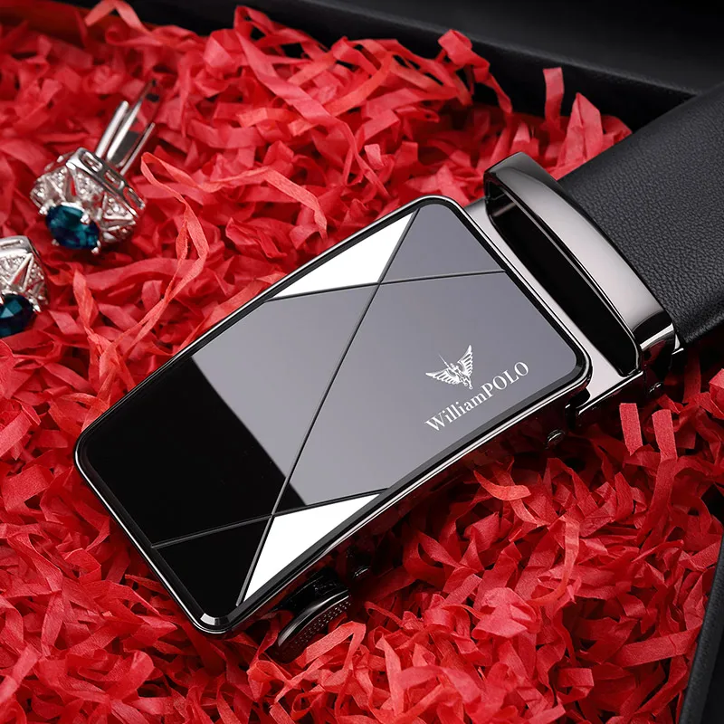 Мужской ремень из воловьей кожи с автоматической пряжкой - Фотография_3