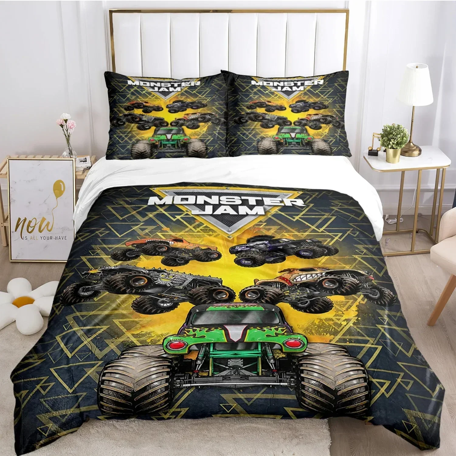 Всесезонный пододеяльник с рисунком monster truck - Фотография_4