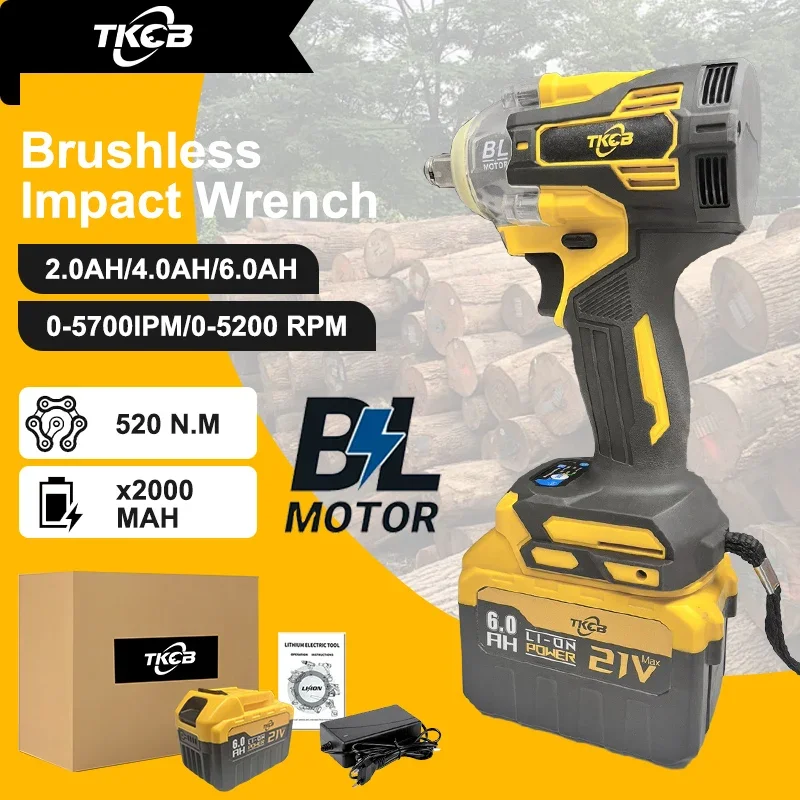 Бесщеточный электрический ударный гайковерт tkcb 520n.m