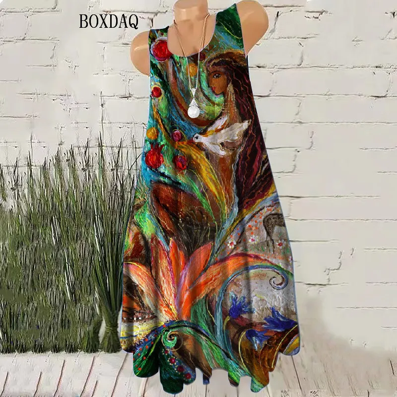 Женское винтажное короткое платье без рукавов - Фотография_4