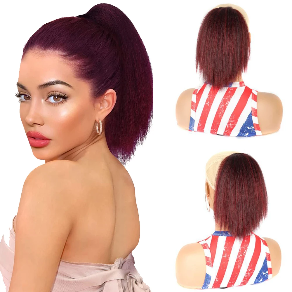 Синтетический короткий красный