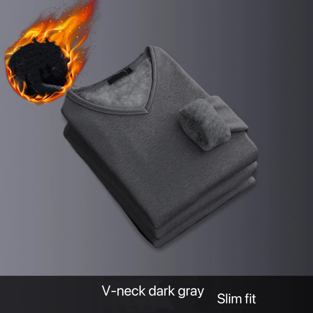 Мужские утепленные бархатные теплые топы - Фотография_3