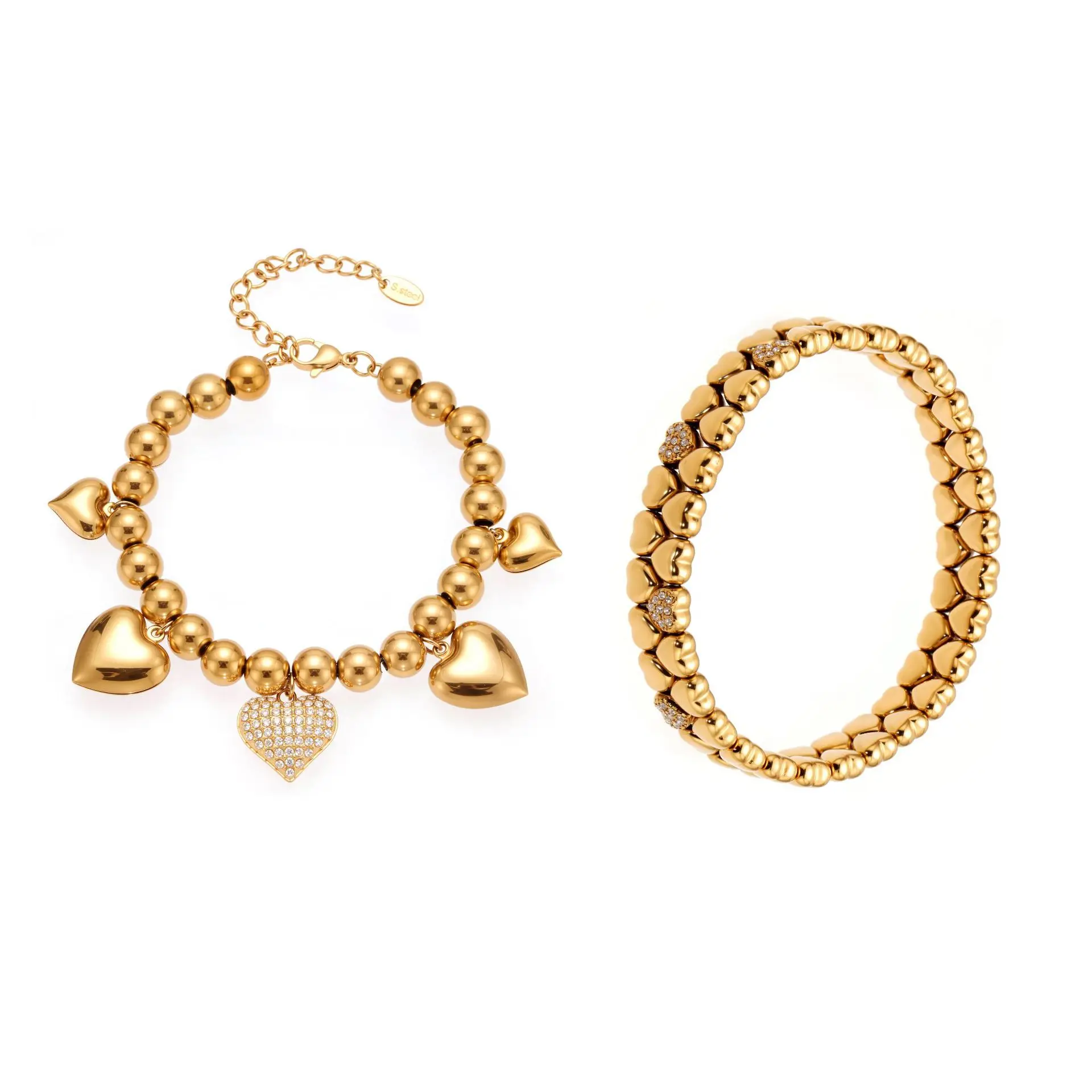 Модный винтажный браслет в форме сердца с бриллиантами - Фотография_5