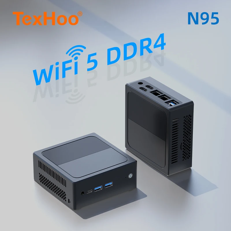 Texhoo мини-пк intel celeron n95 настольный игровой компьютерwifi5 bt4