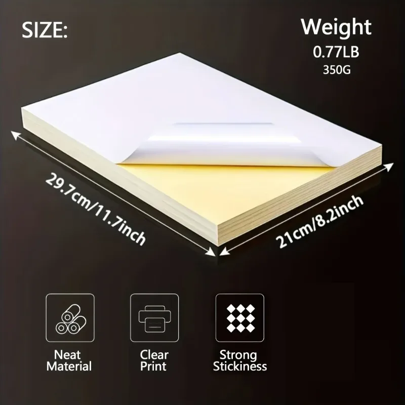 50 листов самоклеящихся этикеток формата а4 — матовая и блестящая отделка - Фотография_4